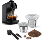 Capsules de café réutilisables en acier inoxydable compatibles avec L'OR Barista LM8012, dosettes de café rechargeables en métal pour grandes et petites tasses compatibles avec la machine L'or