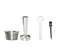 Capsules de café réutilisables en métal, rechargeables, en acier inoxydable, durables(1pc pod 1pc tamper)