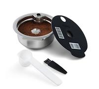 Capsules de café réutilisables RECAFIMIL avec couvercle en silicone noir, en acier inoxydable, compatibles avec les machines Tassimo