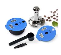 Capsules de café Tas simo rechargeables réutilisables pour machine à café Bosch, disques de café décaféiné Benfuchen Tas simo, bleu, 1 dosette de 60 ml + 1 couvercle de 200 ml + 1 tampon