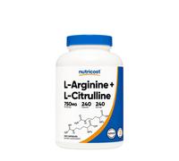 Capsules de complexe L-Arginine L-Citrulline Nutricost (240 capsules)