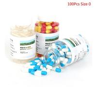 Capsules De Gélatine Dure Vide, 100 Pièces/Bouteille, Taille 0 #, Gel Médicinal, Pilules, Vitamines, Soins De Santé Personnels, Boîtiers De Pilules
