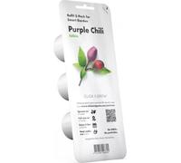 Capsules de jardinage intelligentes Click and Grow avec graines et substrat - Piment violet, 3pcs