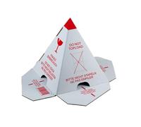 Capsules de palette « Ne pas empiler » 100 pièces | Pyramide de protection d'empilage en carton | En 3 langues (DE/EN/FR) avec pictogrammes | 360 x 360 x 230 mm, blanc/rouge
