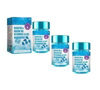 Capsules de sérum capillaire pour cheveux crépus, capsules d'essence capillaire, capsules de sérum capillaire à la kératine, Huiles d'argan, de jojoba et de B5 pour cheveux crépus, secs et abîmés