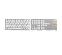 Capsules de touches en PBT à 113 touches, capsules de touches pour clavier mécanique au design ergonomique et permettant une frappe silencieuse, capsules de touches en silicone PBT (Blanche)