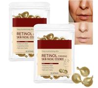 Capsules d'essence hydratante raffermissante au rétinol pour le visage et le cou, sérum anti-âge, hydratation intense et réduction des rides, capsules pour une peau lissante, raffermie et (2pcs)