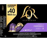 L'OR Dosettes de café Expresso Lungo Profondo – Intensité 8 – Lot de 40