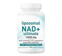 Capsules liposomales NAD+, formule avancée 10 en 1 avec resvératrol, ALA, glutathion et plus encore - 60 capsules