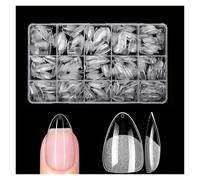 Capsules Ongles Ongles courts en gel doux amande, 120 à 600 pièces | 12 tailles de clous à pression semi-mats à couverture complète for l'art d'extension(450Pcs)
