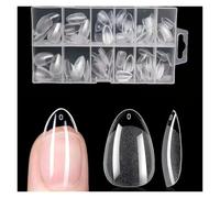 Capsules Ongles Ongles courts en gel doux amande, 120 à 600 pièces | 12 tailles de clous à pression semi-mats à couverture complète for l'art d'extension(240Pcs)