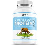 Capsules protéiques multicollagènes - 5 types de peptides de collagène d'origine alimentaire - Bovin hydrolysé nourri à l'herbe, poisson sauvage de mer & poulet en liberté, 120 capsules