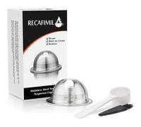 Capsules réutilisables et rechargeables, en acier inoxydable, filtres à café pour Nespresso Vertuo, Vertuoline Plus & Delonghi EN