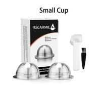 Capsules réutilisables et rechargeables, en acier inoxydable, filtres à café pour Nespresso Vertuo, Vertuoline Plus & Delonghi EN