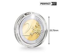 Capsules rondes ULTRA PERFECT FIT pour pièces de 2 euros. Paquet - 10 capsules