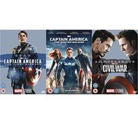 Captain America 3 Movies Collection DVD - Captain America - The First Avenger, The Winter Soldier, Civil Army DVD - Marvel Studios Captain America 3 Films Collection DVD