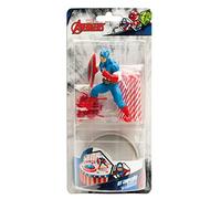 Captain America 303007 Kit Decoration GÂTEAU Figurine, Plastique, Multicolore, 11 x 5 x 23 cm