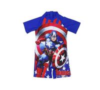 (Captain America - A,6-8 Years)3-11 Years Kids Superman Swimwear One-piece Swimsuit Bathing Suit