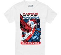 Captain America : Brave New World - T-Shirt pour Hommes TV14907 (M) (Weiß)
