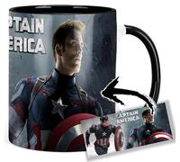 Captain America Chris Evans B Tasse Ceramique Intérieure et Poignée Noire Mug