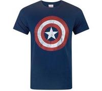 Captain America Distressed Logo T-Shirt Homme (M) G