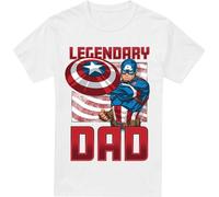 Captain America - "Legendary Dad" T-shirt pour homme TV3482 (M) (Blanc)
