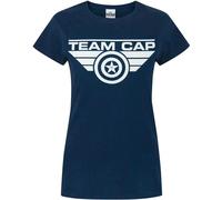 Captain America T-shirt femme Civil War Team Cap NS4256 (2XL) (Bleu)