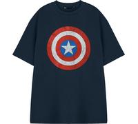 Captain America - T-shirt manches courtes pour homme NS8539 (XXL) (Bleu marine)