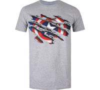 Captain America - T-shirt pour homme TV716 (S) (Gris/Bleu/Blanc)