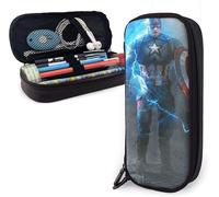 Captain America Trousse À Crayons En Cuir Trousse À Crayons Sac De Papeterie Bureau Boîte De Rangement Portable Boîte À Cosmétiques Dossier