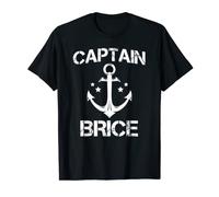 CAPTAIN BRICE - Cadeau d'anniversaire amusant personnalisé avec nom de bateau T-Shirt