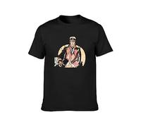 Captain Corto Maltese Men Black Cotton T-Shirt Print Tee Shirts XL