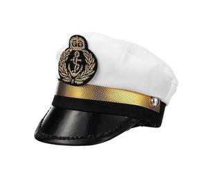 Captain Dog Hat Cosplay - 5.12 inch Sailor Cap | PP & Polyester Adjustable Pet Party Headwear, Nautical Puppy Cat Dress Up Headdress Accessory for Navy Halloween Theme Masquerade Outfits
