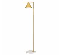 FLOS Lampadaire Captain Flint – LED, laiton et marbre blanc 37,3x153,7 cm
