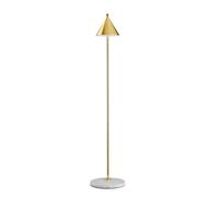 FLOS Lampadaire Captain Flint – LED, laiton et marbre blanc 37,3x153,7 cm