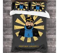 Captain Haddock R¿¿Tro Japonais Tintin Pi¿¿Ces Ensemble De Literie Housse De Couette D¿¿Coratif Pi¿¿Ces Ensemble De Literie Avec Taies D'oreiller
