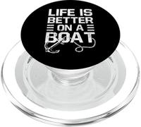 Captain La Vie est Meilleure sur Un Bateau Saying Yacht Sailor PopSockets PopGrip pour MagSafe