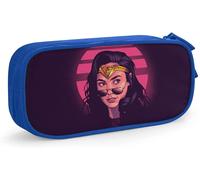Captain Marvel Étui À Stylos Grande Capacité Étui À Crayons Double Fermeture Éclair Organisateur De Papeterie Sac De Papeterie Sac À Cosmétiques Rose-Bleu