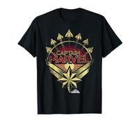 Captain Marvel Plane Formation Title Logo T-Shirt