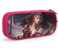 Captain Marvel ? Trousse À Stylos De Grande Capacité, Étui À Crayons À Double Fermeture Éclair, Organisateur De Papeterie, Sac De Papeterie, Sac À Cosmétiques Bleu-Rose