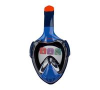 Captain Mike Masque de plongée intégral avec tuba Dry Top - panorama à 180° - Valve CO₂ & anti-buée - Système respiratoire pour nez et bouche - Support de caméra - Pour adultes et adolescents S/M