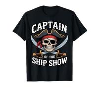 Captain of The Ship Show Funny Pirate Skull T-Shirt