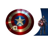 Captain Red America Shield Legends Limited Edition, Bouclier en métal de Captain Cosplay pour Adulte, réplique d'accessoires de cinéma Ronde, de décoration Murale