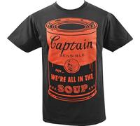 Captain Sensible Soup Pop Art 1977 Punk Rocker The Damned Men's T-Shirt Unisex Black Cotton Print Tee Shirts L