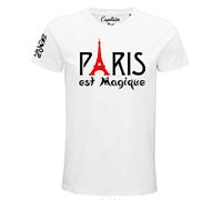 captain tees Paris est Magique | T-Shirt Foot 100% Coton Bio | Idée Cadeau Originale pour Les Supporters parisiens (XL)