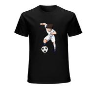 Captain Tsubasa Great Man Tsubasa Ozora Mens T-Shirt Unisex Black Top Tee XL