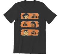 Captain Tsubasa The Good The Bad The Ugly T-Shirt Vintage Male Top Tshirt Crew Neck Streetwear Unisex Tee Black T-Shirts à Manches Courtes(3X-Large)