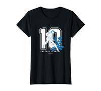 Captain Tsubasa Tsubasa Ozora(Numéro 10) (C) Yoichi Takahashi T-Shirt, Femme, Noir, S
