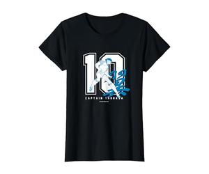 Captain Tsubasa Tsubasa Ozora(Numéro 10) (C) Yoichi Takahashi T-Shirt, Femme, Noir, XS