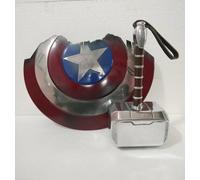 Captan America Bouclier brisé avec marteau de Thor - Accessoire de cosplay et cadeau d'Halloween